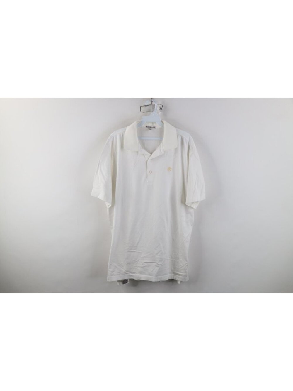 Peter Millar Mens Large Cotton Knit Country Club Collared Golf Polo Shirt White